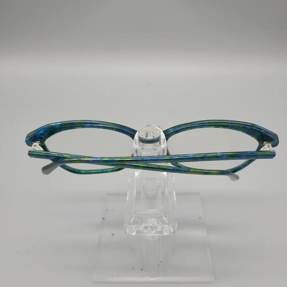 OGI PIE EMLD Blue Green Marble Tortoise Cat Eye Eyeglasses Frames 53-17-145